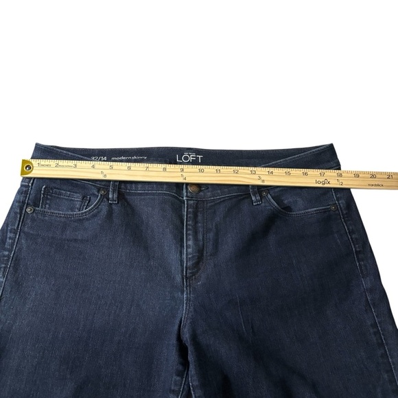 Loft Modern Skinny Dark Blue Jeans Women's Size 32/14 - Picture 11 of 15